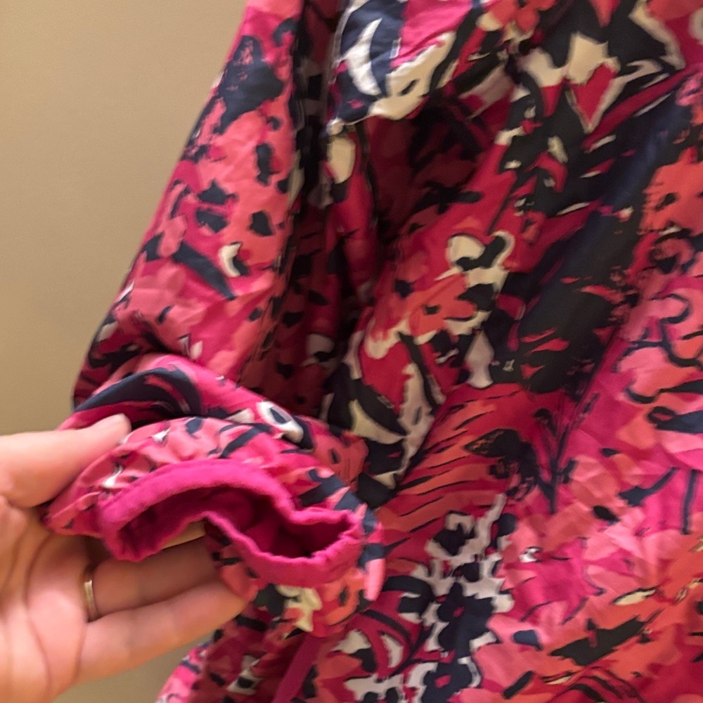 Columbia Kids Reversible Windbreaker Jacket Pink Floral Print XL 18/20 - Picture 5 of 8